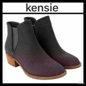 Kensie Gerona Perforated Dark Grey Suede Bootie